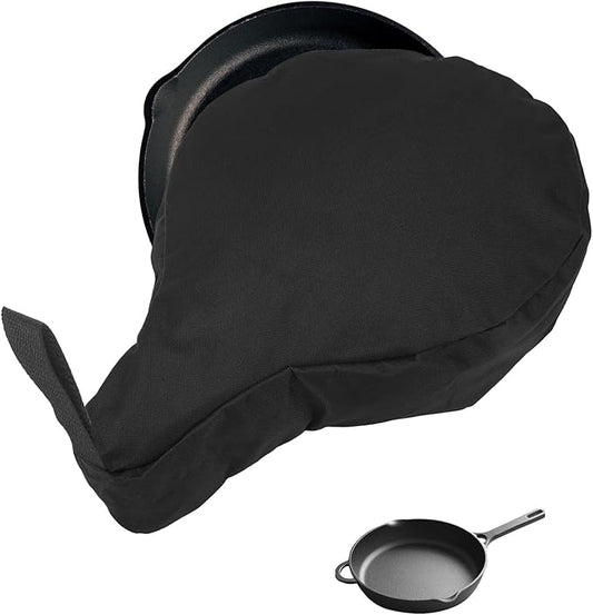 EATAKWARD Cast Iron Camping Skillet Bag for 8'' 10'' 12'' Skillets, Skillet Pan Storage Bag Water Resistant Frying Pan Bag with Hanging Loop, Lightweight Skillet Bag for Camping Outdoors,1pcs