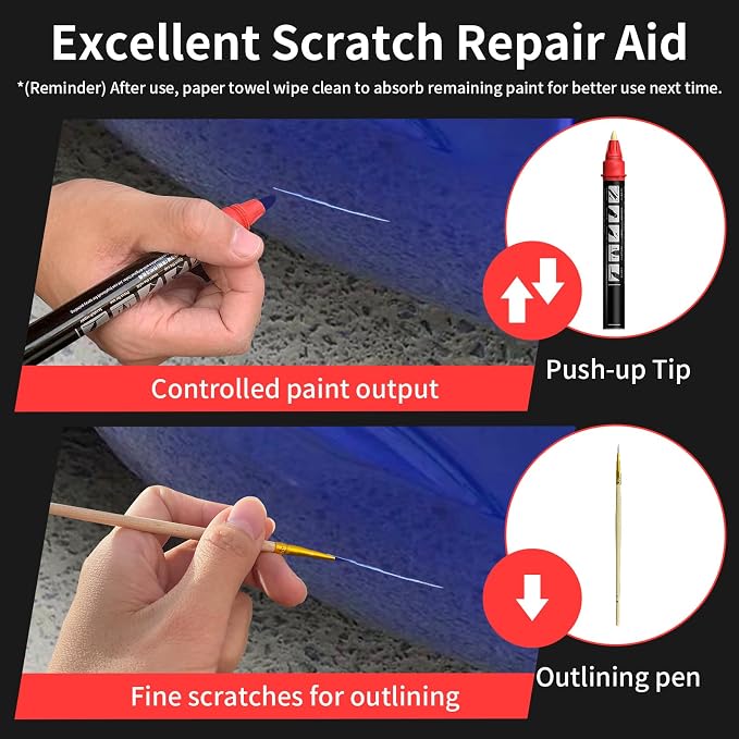 Carhoo 381 Lemans Blue Compatible with BMW Touch Up Paint Pen, With Pen Tip & Fine Brush - 0.56 Fl Oz(16ml)