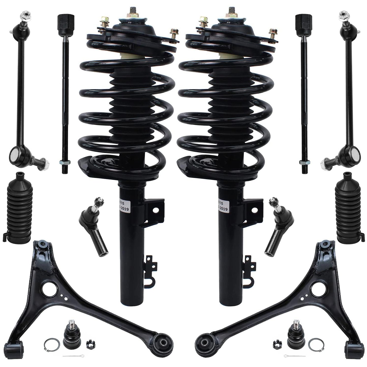 Detroit Axle - 14pc Front End Suspension Kit for 98-07 Ford Taurus, 98-05 Mercury Sable, Struts Control Arms Ball Joints Sway Ba