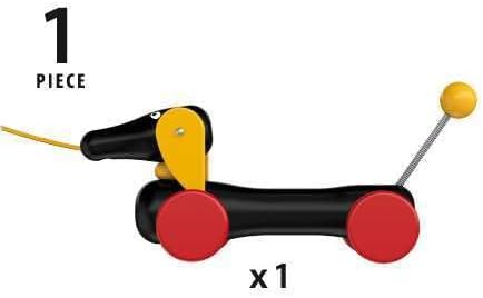 BRIO World - 30332 Pull Along Dachshund | Interactive Toddler Toy | Durable Wooden Construction | FSC Certified Sustainable Wood