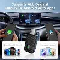 Wireless CarPlay Adapter for Infiniti QX30 QX4 QX50 QX55 QX56 QX60 QX70 QX80, Wireless CarPlay & Android Auto Adapter 2 in 1 Plug & Play Supports USB and Type-C Converts,B
