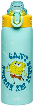 Zak Designs SpongeBob Sage 19oz Leak-Proof Straw Kids Water Bottle