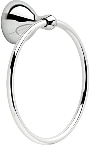 Delta Foundations (1-Pack) Hand Towel Holder Polished Chrome Towel Racks for Bathroom Wall Round Towel Ring Holder for Bath Towel Hanger for Kitchen, Bathroom Accessories FNDS46-PC