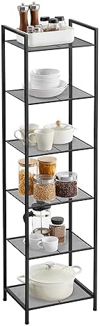 SONGMICS 6-Tier Storage Rack, Bathroom Shelf, Extendable Plant Stand