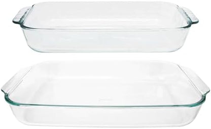 Pyrex 233 3-Quart & 232 2-Quart Glass Casserole Baking Dishes - Made in USA