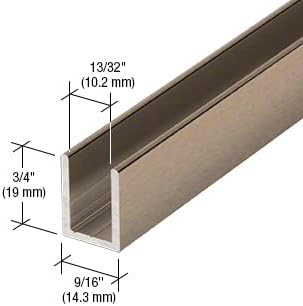 Brixwell SDCD38BBRZ-CCP36 Brushed Bronze 3/8" Fixed Panel Shower Door Deep