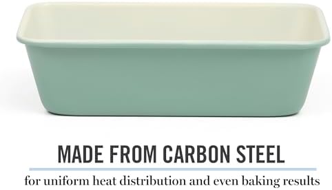 Martha Stewart Gallen 9 Inch Nonstick Carbon Steel Loaf Pan – Teal, Durable Bakeware for Even Baking and Easy Release