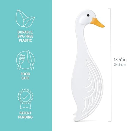 Genuine Fred WATERFOWL Goose Pot Strainer – Great for Pasta and Vegetables - Easy One-Handed Draining - Space-Saving Design - Funny Kitchen Gadget and Accessory