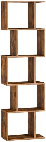 VASAGLE 5-Tier Bookcase, Open Storage, 15.7 x 9.4 x 62.8 Inches