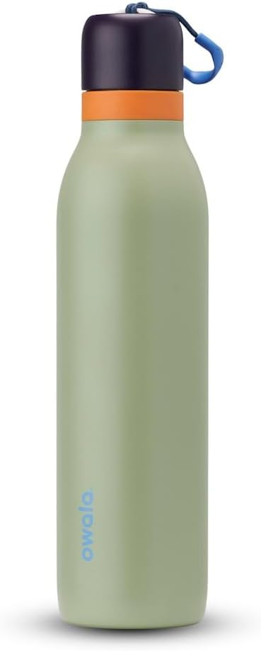 Owala FreeSip Twist Insulated Stainless Steel Water Bottle with Straw for Sports and Travel, BPA-Free, 24-oz, Blue/Green (Camo Cool)