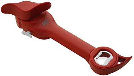 Kuhn Rikon Auto Safety LidLifter/Can Opener with Ring-Pull, 8 x 2.5 x 2.75 inches, Red & Auto Safety Master Opener for Cans, Bottles and Jars, 9 x 2.75 inches, Red