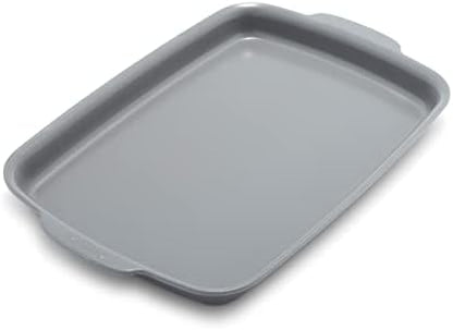 GreenPan Premiere Ovenware Healthy Ceramic Nonstick 13" x 9" Quarter Sheet Baking Pan, PFAS-Free, Warp-Free Bakeware, Durable Quick Heating, Oven & Broiler Safe to 600F, Dishwasher Safe, Gray