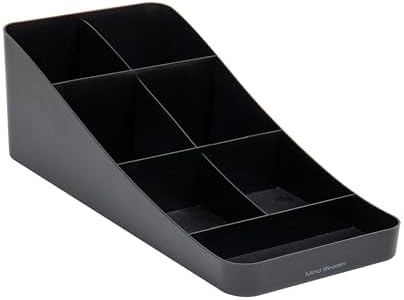 Mind Reader Cup and Condiment Station, Countertop Organizer, Coffee Bar, Kitchen, Stirrers, 7.25" L x 15.5" W x 5.25" H, Black (Pack of 4)