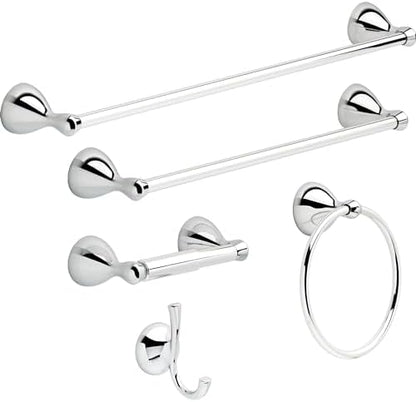 Delta Foundations (1-Pack) Hand Towel Holder Polished Chrome Towel Racks for Bathroom Wall Round Towel Ring Holder for Bath Towel Hanger for Kitchen, Bathroom Accessories FNDS46-PC