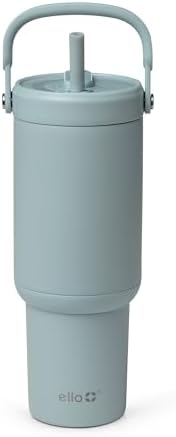 Ello Oasis Go+ 26oz Insulated Stainless Steel Tumbler with Straw,Salt Water