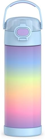 THERMOS FUNTAINER Water Bottle with Spout, 16oz, Rainbow Cloud