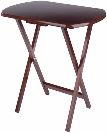 Winsome Corbett Set of 2 Oversized Foldable Snack Tables, Easy to Store Portable Fold Up Table Set for Kitchen, Living Room TV Dining, Crafts, Puzzles, Work from Home