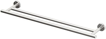 Gatco 4294 24" Latitude II Double Towel Bar, Satin Nickel / Wall Mounted Double Towel Holder for Bathroom