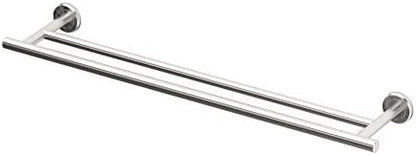 Gatco 4294 24" Latitude II Double Towel Bar, Satin Nickel / Wall Mounted Double Towel Holder for Bathroom