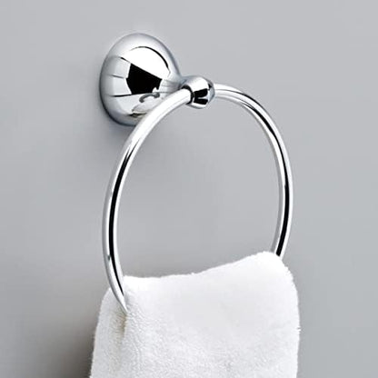Delta Foundations (1-Pack) Hand Towel Holder Polished Chrome Towel Racks for Bathroom Wall Round Towel Ring Holder for Bath Towel Hanger for Kitchen, Bathroom Accessories FNDS46-PC