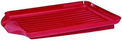 Farberware Classic Large Rust Resistant Full Dishrack with Removable 3 Compartment Flatware Caddy, Andlged Drain Board, 3-Piece, Red