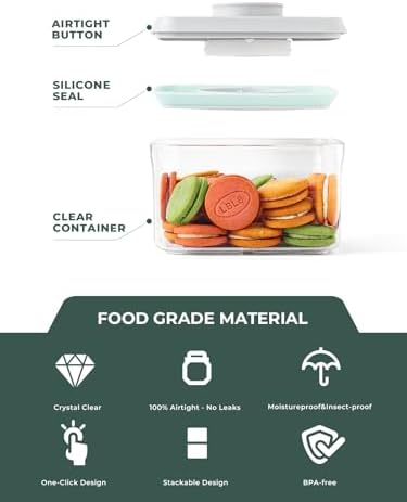 Small Airtight Container, 0.3Qt Mini Snack Jar with Pop-Top Lid