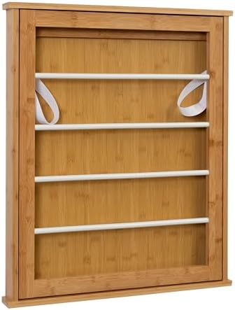 Honey-Can-Do Wall-Mounted Clothes Drying Rack, Bamboo, Collapsible, 23 in W x 27.25 in H