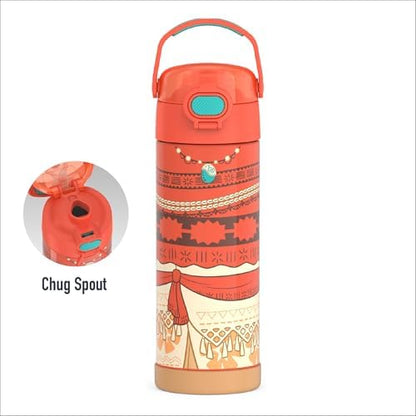 THERMOS FUNTAINER Water Bottle with Spout, 16oz, Princess Moana