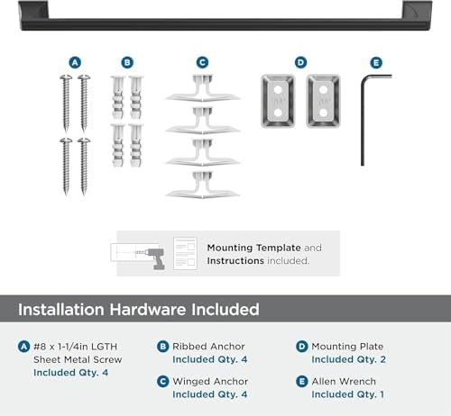 Amerock Mulholland 24" Matte Black Towel Bar