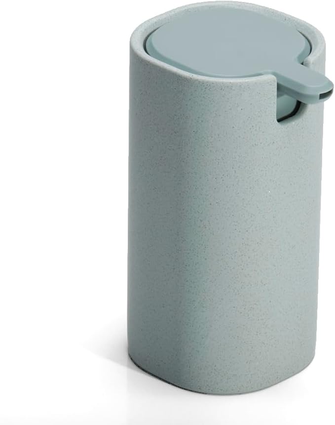 LINE+ARC Modern Easy-to-Press Soap Dispenser. No-Rust Cute Bathroom Green