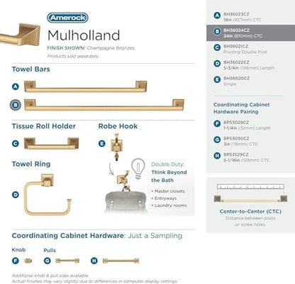 Amerock Mulholland 24" Champagne Bronze Towel Bar