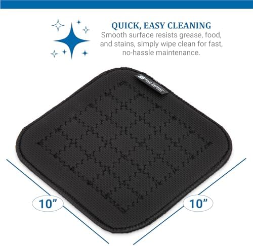 Carlisle FoodService Products UHP1010BK Ultigrip Square Commercial Hot Pad Pan Holder, 10" X 10", Black