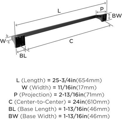 Amerock Mulholland 24" Matte Black Towel Bar