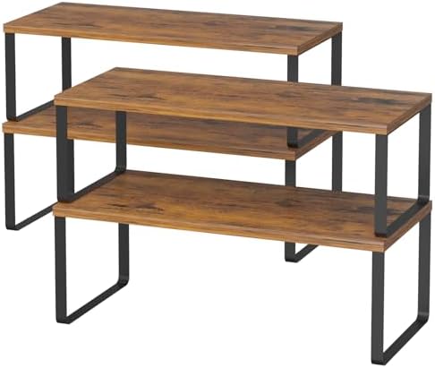 NEX Cabinet Organizer Shelf, Kitchen Counter Shelves Set of 4