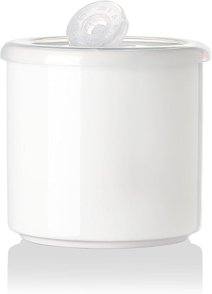 Sweejar Ceramic Food Storage Jar, Salt Container with Airtight Plastic Lid & Date Tracker, 16 Oz Kitchen Canisters for Flour, Rice, Sugar, Coffee, Spices, Pantry Organization (White)
