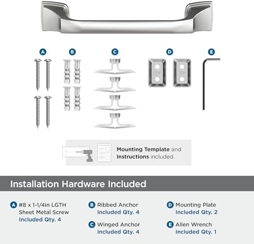 Amerock Revitalize Chrome 9 inch (229 mm) Center-to-Center Towel Bar, BH3603526