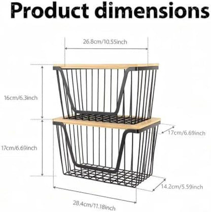 2 PACK Pantry Organizers and Storage, Stackable Onion Potato Bins