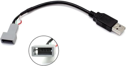 USB 2.0 To 4 Pin Audio Interface Cable For Hyundai For Kia For Vehicles, Black ABS Adapter For Android Multimedia Connectivity, 20 Cm(USB)