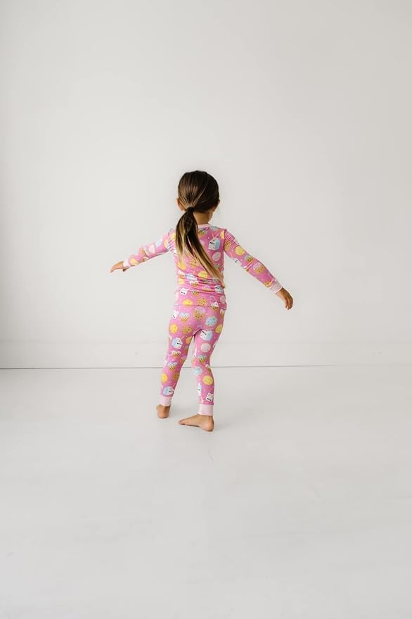 Little Sleepies Two-Piece Pajama Set for Boys & Girls, Soft Viscose from Bamboo Toddler Pajamas for Kids, Family Matching PJs