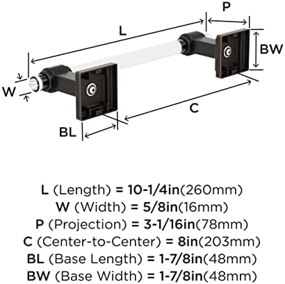 Amerock Glacio 8" Clear/Oil-Rubbed Bronze Towel Bar
