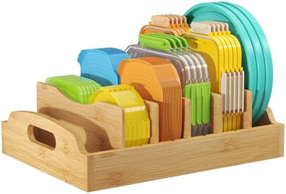 Lifewit Bamboo Lid Organizers for Inside Cabinet with 6 Sections