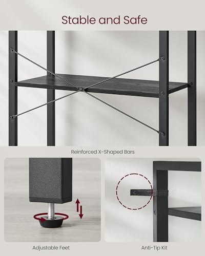 VASAGLE 5-Tier Bookshelf, Bookcase with Shelves, Storage Shelf, Living Room