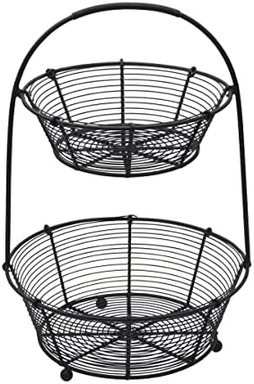 Gourmet Basics by Mikasa Tulsa Fruit Metal Storage Basket, 2-Tier