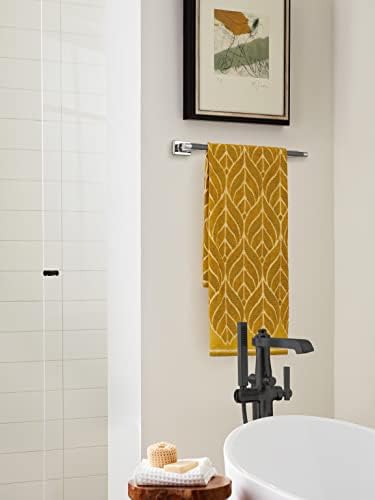 Amerock BH26614PNGM | Polished Nickel/Gunmetal Towel Bar | 18 inch (457 mm) Center-to-Center Towel Rack | Esquire | Bathroom Towel Holder | Bathroom Hardware | Bath Accessories