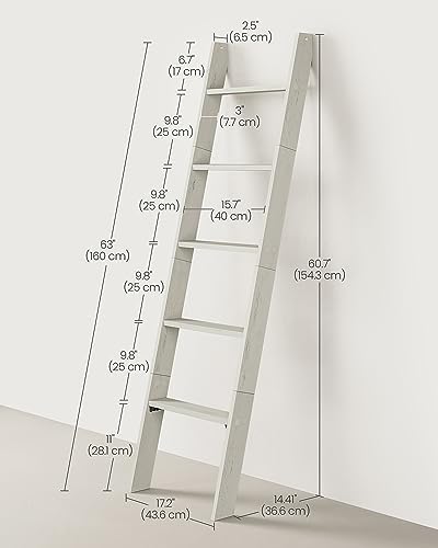 VASAGLE 5-Tier Blanket Ladder, Modern Basic Ladder Shelf