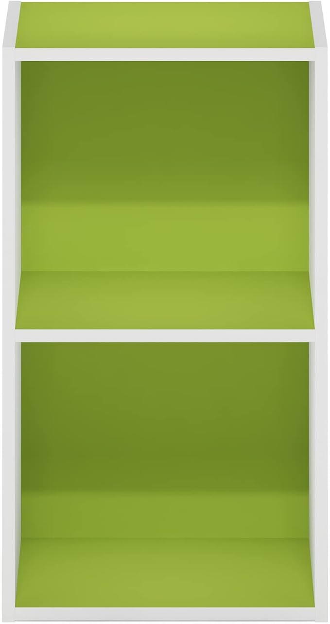 Furinno PASIR Book Shelf, 2-Tier Modern Bookshelf, Open Shelves Bookcase 9 x 12