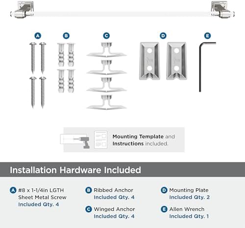Amerock Glacio 24" Clear/Polished Nickel Towel Bar