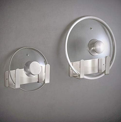 Pot Lid Rack, Wall Mounted 304 Stainless Steel Pan Lid Organizer Holder