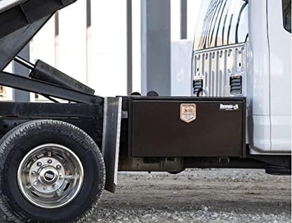 Buyers Products 1703328 Black Steel Underbody Truck Tool Box – 15 x 13 x 48 Inch - Truck Bed & Underbelly RV Storage Box, Locking T-Latch, Weather-Resistant, Heavy-Duty Flatbed Job Box, Made in USA