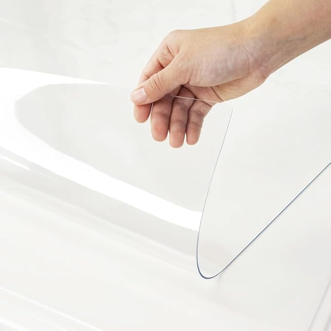 Warmstar Clear Table Cover Protector 30 x 60 Inch,1.5mm Thick Plastic Table Cover Rectangle,PVC Clear Table Protector,Desk Protector Mat for Kitchen, Dresser, Writing Desk，Dining Room Table